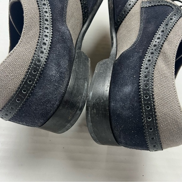 Salvatore Ferragamo Men’s 10 Mixed Media Wingtips Derbies Shoes - Picture 5 of 11